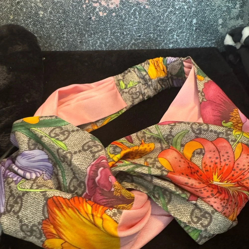 Gucci Pink and Orange Floral Hairband